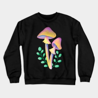 Magic Mushroom with leaves Crewneck Sweatshirt